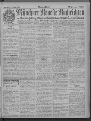 Münchner neueste Nachrichten Freitag 5. Juni 1914