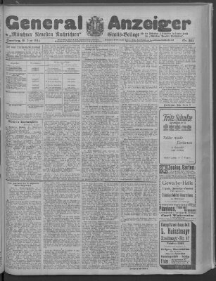 Münchner neueste Nachrichten Samstag 20. Juni 1914