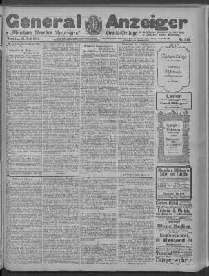 Münchner neueste Nachrichten Sonntag 21. Juni 1914