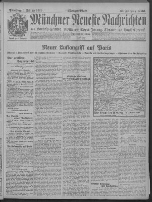 Münchner neueste Nachrichten Dienstag 1. Februar 1916