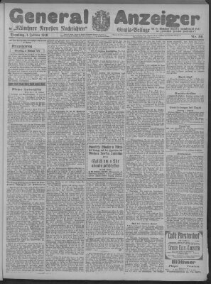 Münchner neueste Nachrichten Dienstag 1. Februar 1916