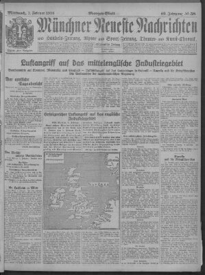 Münchner neueste Nachrichten Mittwoch 2. Februar 1916