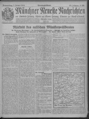 Münchner neueste Nachrichten Donnerstag 3. Februar 1916