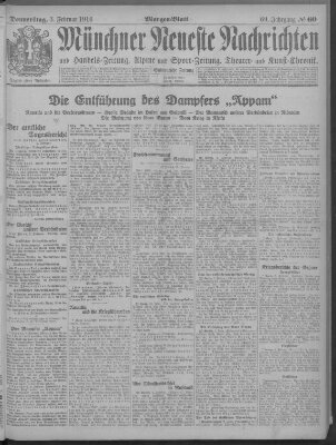 Münchner neueste Nachrichten Donnerstag 3. Februar 1916