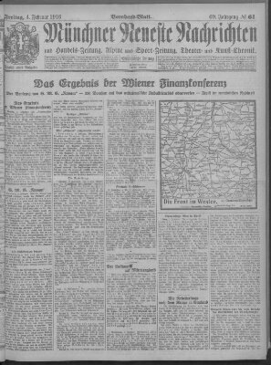 Münchner neueste Nachrichten Freitag 4. Februar 1916