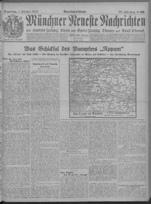 Münchner neueste Nachrichten Samstag 5. Februar 1916