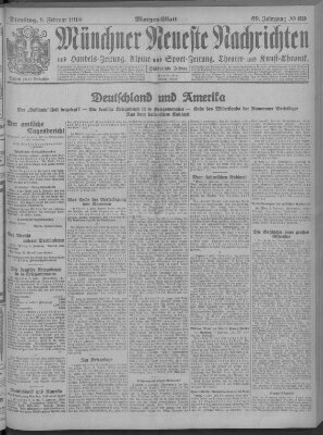 Münchner neueste Nachrichten Dienstag 8. Februar 1916