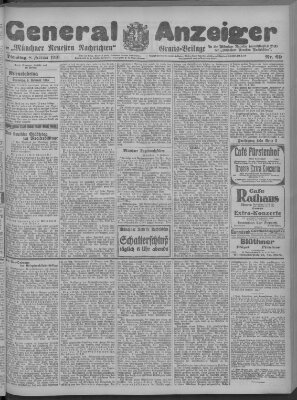 Münchner neueste Nachrichten Dienstag 8. Februar 1916