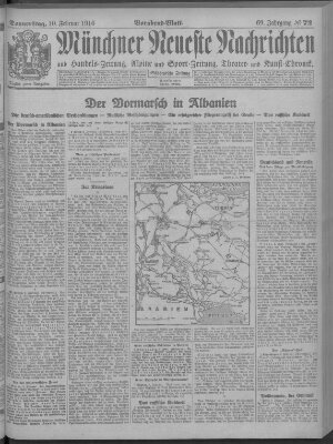 Münchner neueste Nachrichten Donnerstag 10. Februar 1916