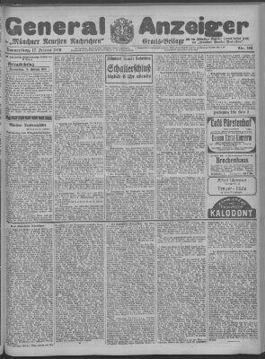Münchner neueste Nachrichten Donnerstag 17. Februar 1916