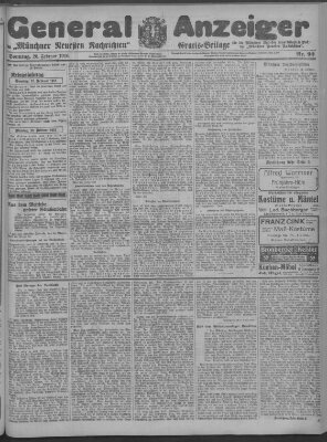 Münchner neueste Nachrichten Sonntag 20. Februar 1916