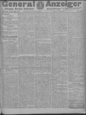 Münchner neueste Nachrichten Sonntag 17. September 1916