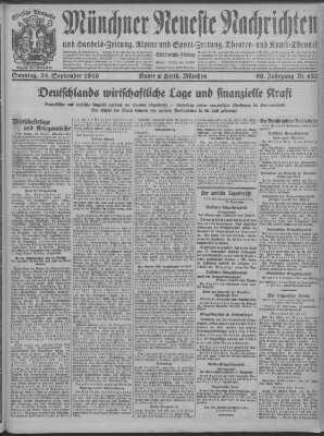 Münchner neueste Nachrichten Sonntag 24. September 1916