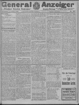 Münchner neueste Nachrichten Mittwoch 27. September 1916