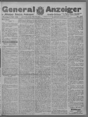 Münchner neueste Nachrichten Dienstag 3. Oktober 1916