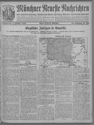 Münchner neueste Nachrichten Donnerstag 5. Oktober 1916