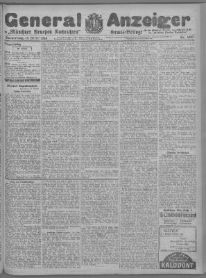 Münchner neueste Nachrichten Donnerstag 19. Oktober 1916