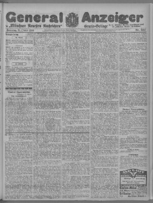 Münchner neueste Nachrichten Sonntag 29. Oktober 1916