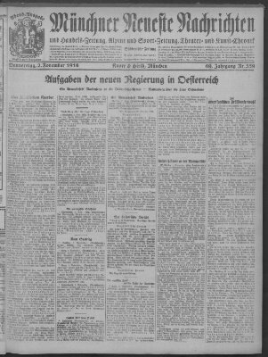 Münchner neueste Nachrichten Donnerstag 2. November 1916