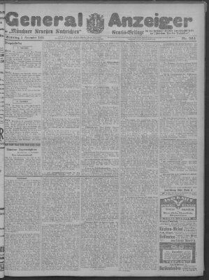 Münchner neueste Nachrichten Sonntag 5. November 1916