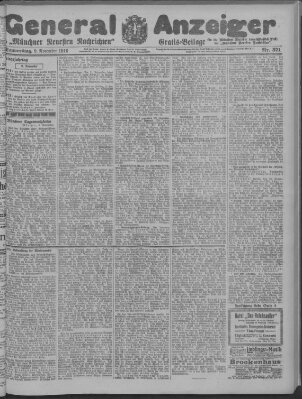 Münchner neueste Nachrichten Donnerstag 9. November 1916