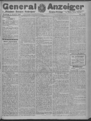 Münchner neueste Nachrichten Dienstag 14. November 1916