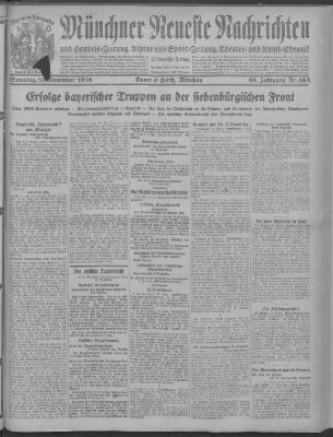 Münchner neueste Nachrichten Samstag 18. November 1916