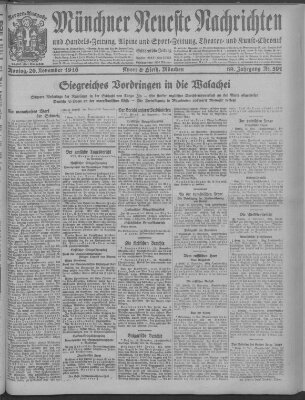 Münchner neueste Nachrichten Montag 20. November 1916