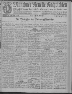 Münchner neueste Nachrichten Freitag 24. November 1916