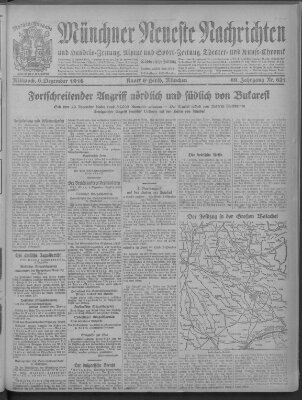 Münchner neueste Nachrichten Mittwoch 6. Dezember 1916