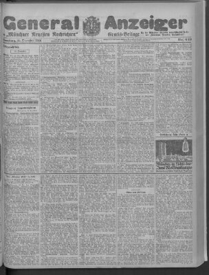 Münchner neueste Nachrichten Samstag 16. Dezember 1916