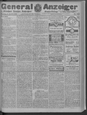 Münchner neueste Nachrichten Sonntag 17. Dezember 1916