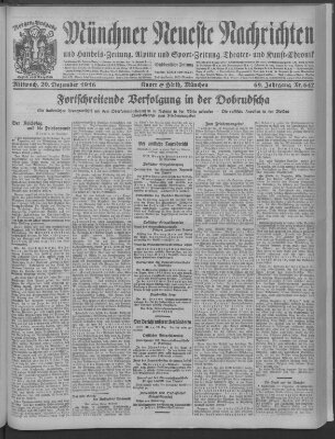 Münchner neueste Nachrichten Mittwoch 20. Dezember 1916