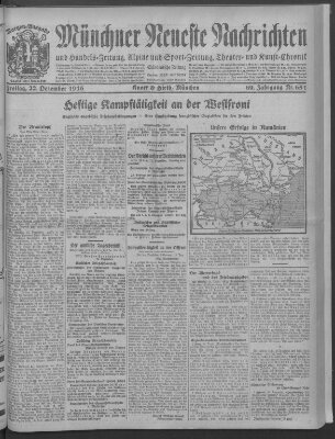 Münchner neueste Nachrichten Freitag 22. Dezember 1916