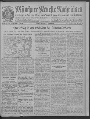 Münchner neueste Nachrichten Freitag 29. Dezember 1916