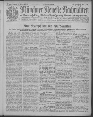 Münchner neueste Nachrichten Donnerstag 4. März 1915