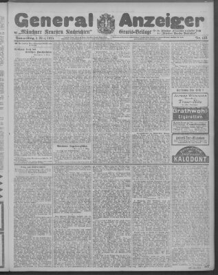 Münchner neueste Nachrichten Donnerstag 4. März 1915