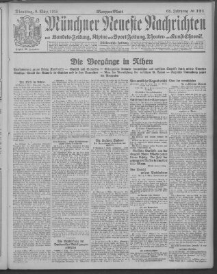 Münchner neueste Nachrichten Dienstag 9. März 1915