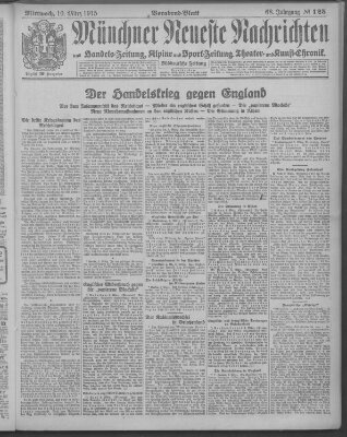 Münchner neueste Nachrichten Mittwoch 10. März 1915