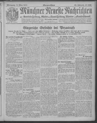 Münchner neueste Nachrichten Mittwoch 10. März 1915