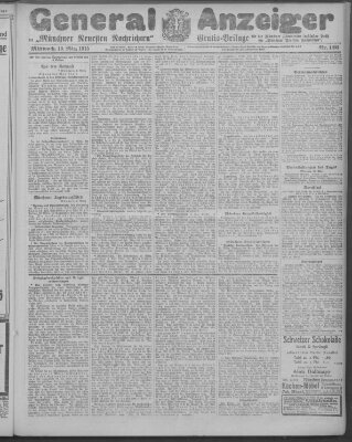 Münchner neueste Nachrichten Mittwoch 10. März 1915