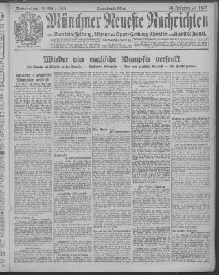 Münchner neueste Nachrichten Donnerstag 11. März 1915