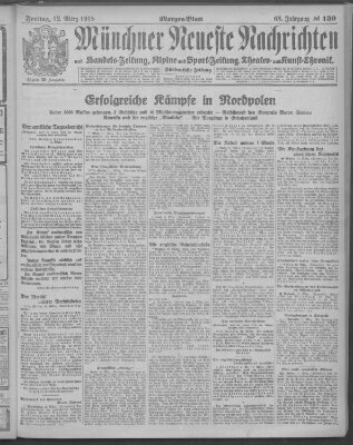 Münchner neueste Nachrichten Freitag 12. März 1915