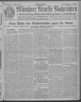 Münchner neueste Nachrichten Sonntag 14. März 1915