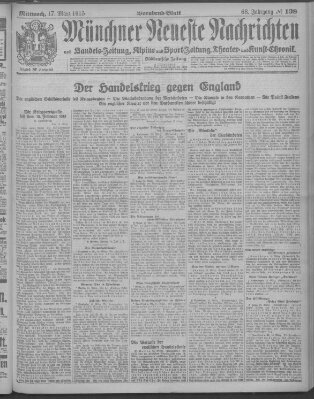 Münchner neueste Nachrichten Mittwoch 17. März 1915