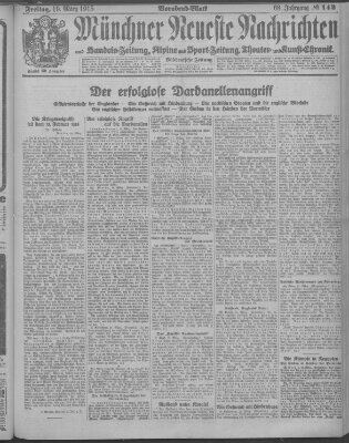 Münchner neueste Nachrichten Freitag 19. März 1915