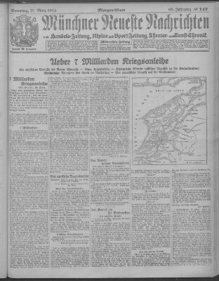 Münchner neueste Nachrichten Sonntag 21. März 1915