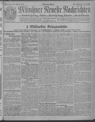 Münchner neueste Nachrichten Montag 22. März 1915