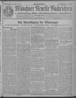 Münchner neueste Nachrichten Mittwoch 24. März 1915