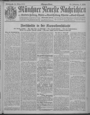 Münchner neueste Nachrichten Mittwoch 24. März 1915